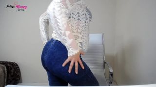 clip 5 femdom mistress slave Honey Barefeet – Jeggins Ass Tease, foot on feet porn-1