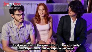 First Porn Casting and Interview Degenerates into a Dirty Threesome - 2 Guys ...-1