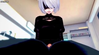 TheHentaiKami - Getting A Footjob From 2B from Nier Automata-9