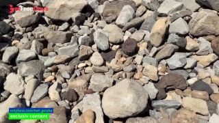 Sex and Blowjob in Public on the Beach from a Blonde and a Brunette-0