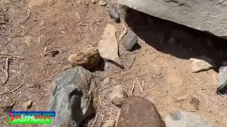 Sex and Blowjob in Public on the Beach from a Blonde and a Brunette-7