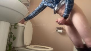 Mr NSX - Jerking and oiling my big cock in the bathroom while working from home. Cum with me!-9