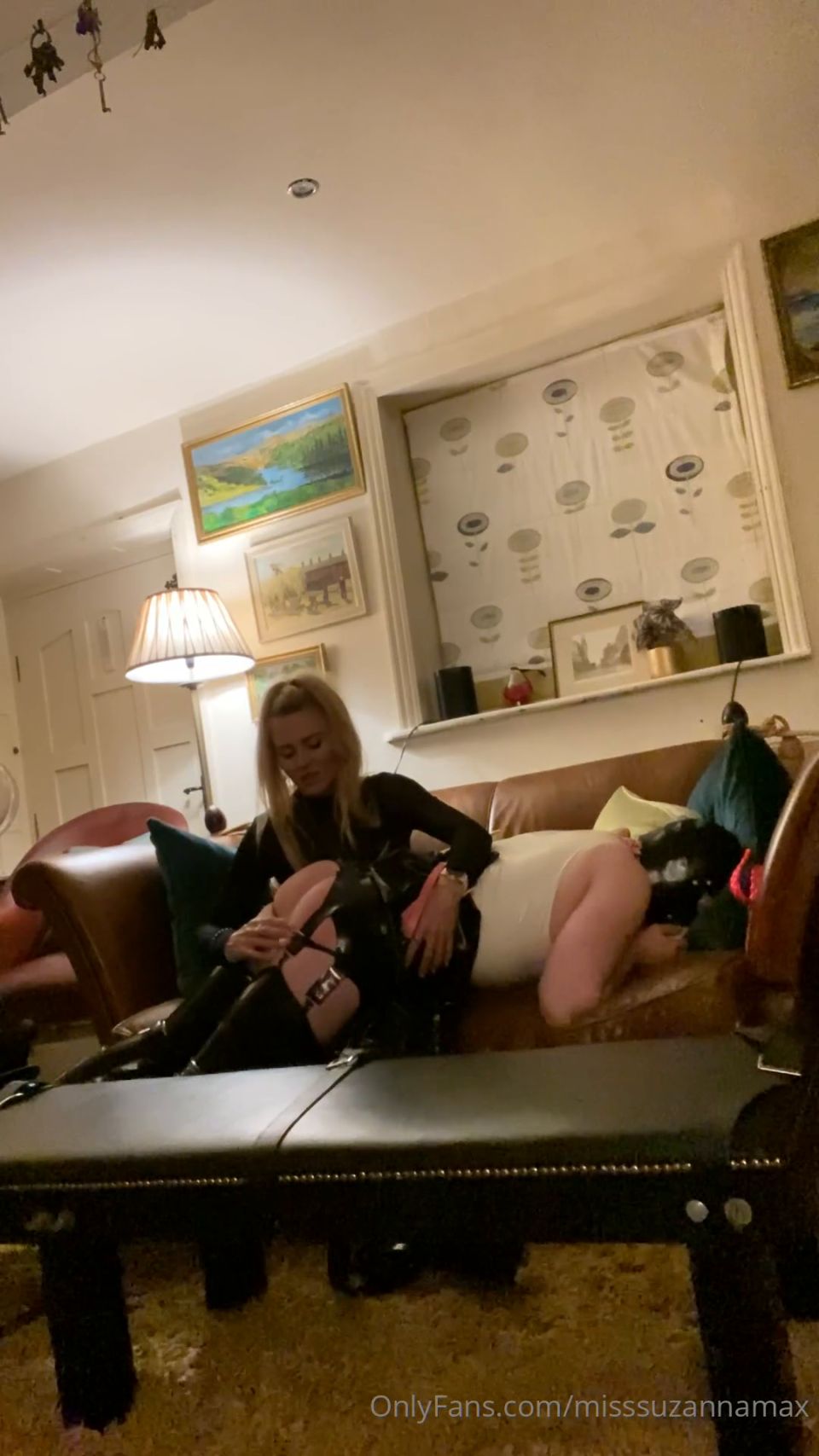 MISS SUZANNA MAXWELL - This Rubber Slut Get Her Bottom Reddened For Being Naug.