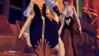 Genshin Impact  Jean and Rosarias Steamy Threesome with Aether  3D FFM Animation-1