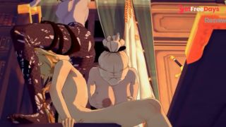 Genshin Impact  Jean and Rosarias Steamy Threesome with Aether  3D FFM Animation-8