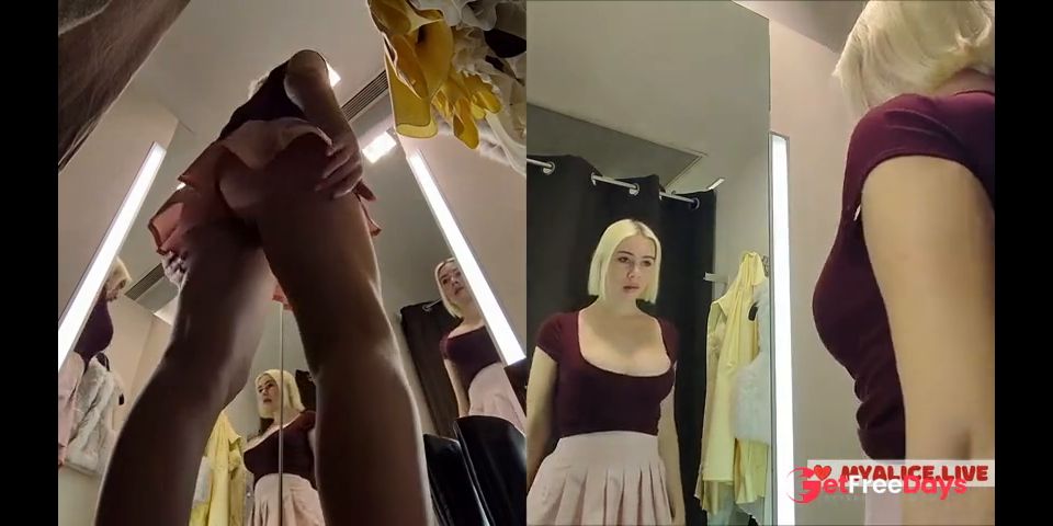 [GetFreeDays.com] Young blonde shows tits in public place. Try on haul transparent clothes Adult Video November 2022