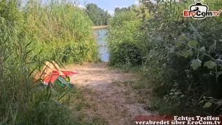 Outdoor Threesome At A Sea With A Busty German Turkish Slut.-2