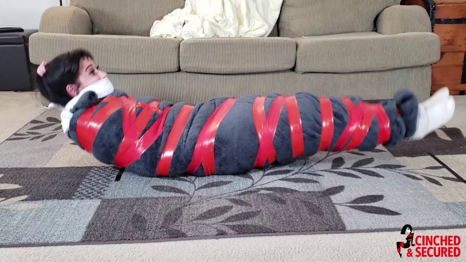 Lil Miz Unique - Mouth Packed, Mummified And Panty Hooded - CinchedAndSecured.