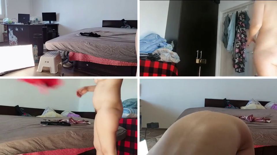 Hermina - Amateur wife dancing wildly in the naked house. Hot wife cuts off her clothes.