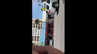 Dick bulge walking public see through shorts-3