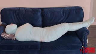 Minx Grrl's Blue Mummy Part 2 - Foot Tickling and Foot Wo...-7