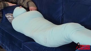 Minx Grrl's Blue Mummy Part 2 - Foot Tickling and Foot Wo...-9