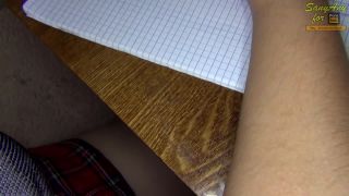 Again SchooLgirl Handjob Classmate Under The Table On Lesson – Sany Any,  on handjob porn -9