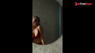 The purpose of this form-fitting red dress was to be pulled up-4
