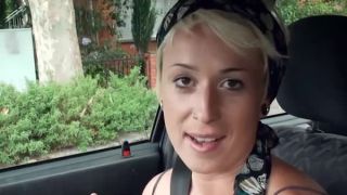 Exhibitionist blonde car masturbation-0