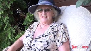 [GetFreeDays.com] Aunt Judys - 66yo Hairy Mature GILF Mrs. Claire Sucks Your Cock in the Garden POV Adult Video June 2023-2