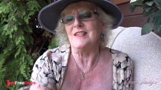 [GetFreeDays.com] Aunt Judys - 66yo Hairy Mature GILF Mrs. Claire Sucks Your Cock in the Garden POV Adult Video June 2023-4