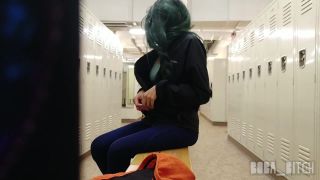 Boba Bitch - Risky Public Locker Room Oiling and Cum femdom Boba Bitch-1