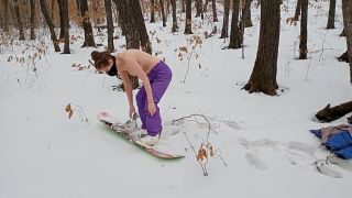 [GetFreeDays.com] Snowboard Girl Undress in the Woods hardcore cosplay porn-1