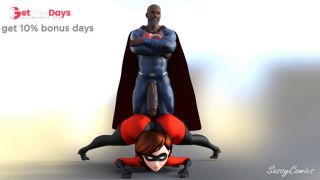 The Incredibles Helen Parr Anal Fucked by Black Superman Parody-3