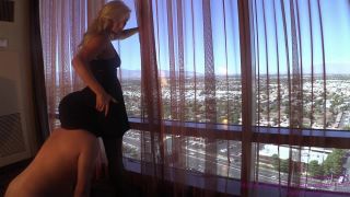 Cuck Licks His Key Holder On His Knees And Under Her Dress..-7