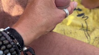 WILDSPAINCOUPLE - ACCIDENTAL SEX ON THE BEACH - I FIND A LITTLE MILF ALONE AND WANKS MY DICK UNTIL I CUM-3