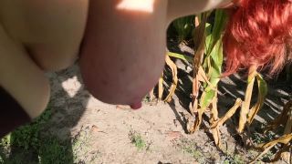 Slap an squeeze my tits in corn field Spanking-9