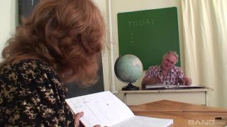 xxx video 7 Spanking - Senior Teachers Bang One Out On The Desk And She Swallows To Clean Up - spanking - fetish porn kik femdom-0