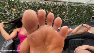 EVIL WOMAN: "FEET AND HIGH HEELS WORSHIP BY WAITER" (1080 HD) (SHOE FETISH, SHOE WORSHIP, FOOT FETISH, FOOT LICKING)-8