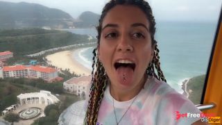 Risky Ferris Wheel Handjob - Stranger Swallows My Cum In Public-9