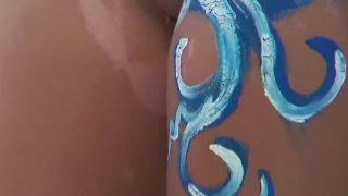 Beauty wn body paint festival in nudist beach voyeur-6