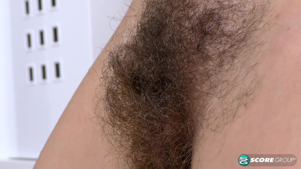 Natural young girl, hairy pussy masturbation