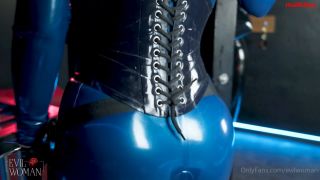Evil Woman - Rubber gimp destroyed in the stocks 1920P - Dildo-9