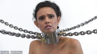 porn video 45 foot fetish heels bdsm porn | Metal Bondage – MB462 – Yasmine in the Giraffe Collar | chain leash-0