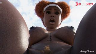 Ghetto Girl with Thick Thick Rides Top Don BBC In Yellow Lamborghini - SassyComics-5