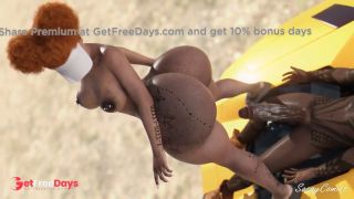 Ghetto Girl with Thick Thick Rides Top Don BBC In Yellow Lamborghini - SassyComics-8