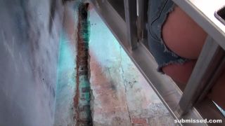 xxx clip 21 femdom public humiliation fetish porn | Anouk tied to ladder tit-grabbed nipple-clamped | bdsm porn-7