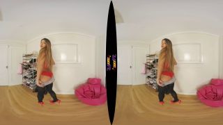 Long Haired Beauty Strips Off Down Top Her Stockings & Heels (VR 180 3D-1