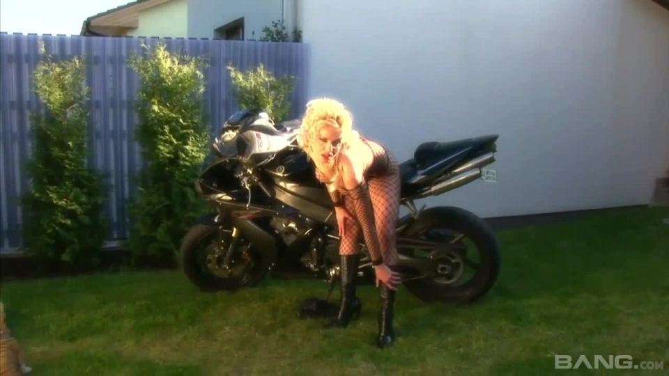 Gorgeous Blonde Caylian Curtis Masturbates On Her Motorcycle In  Lingerie