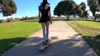 Shy Goth Exhibitionist Learning To Longboard Video-4